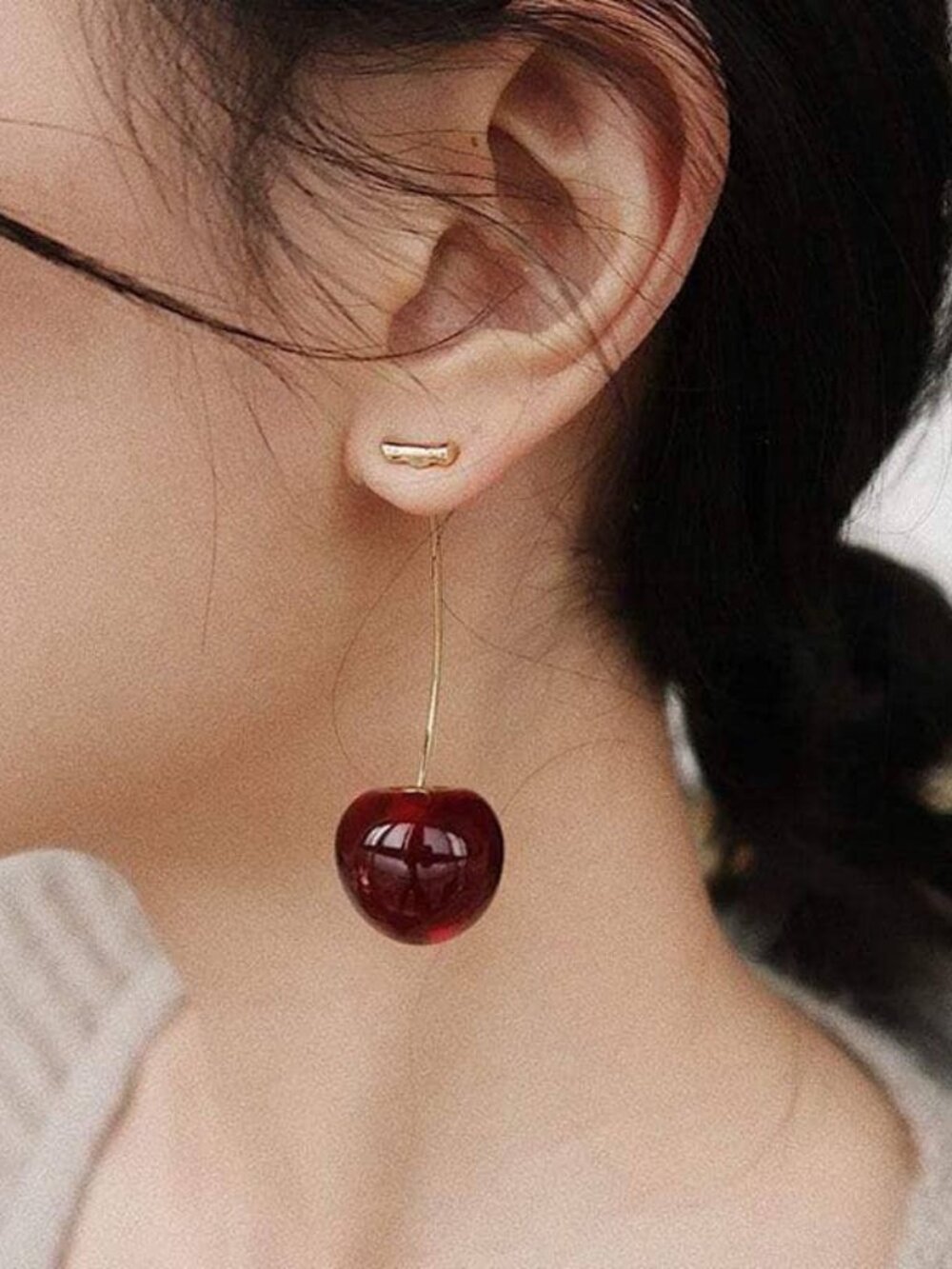 Anthropologie Cherry Drop Earrings